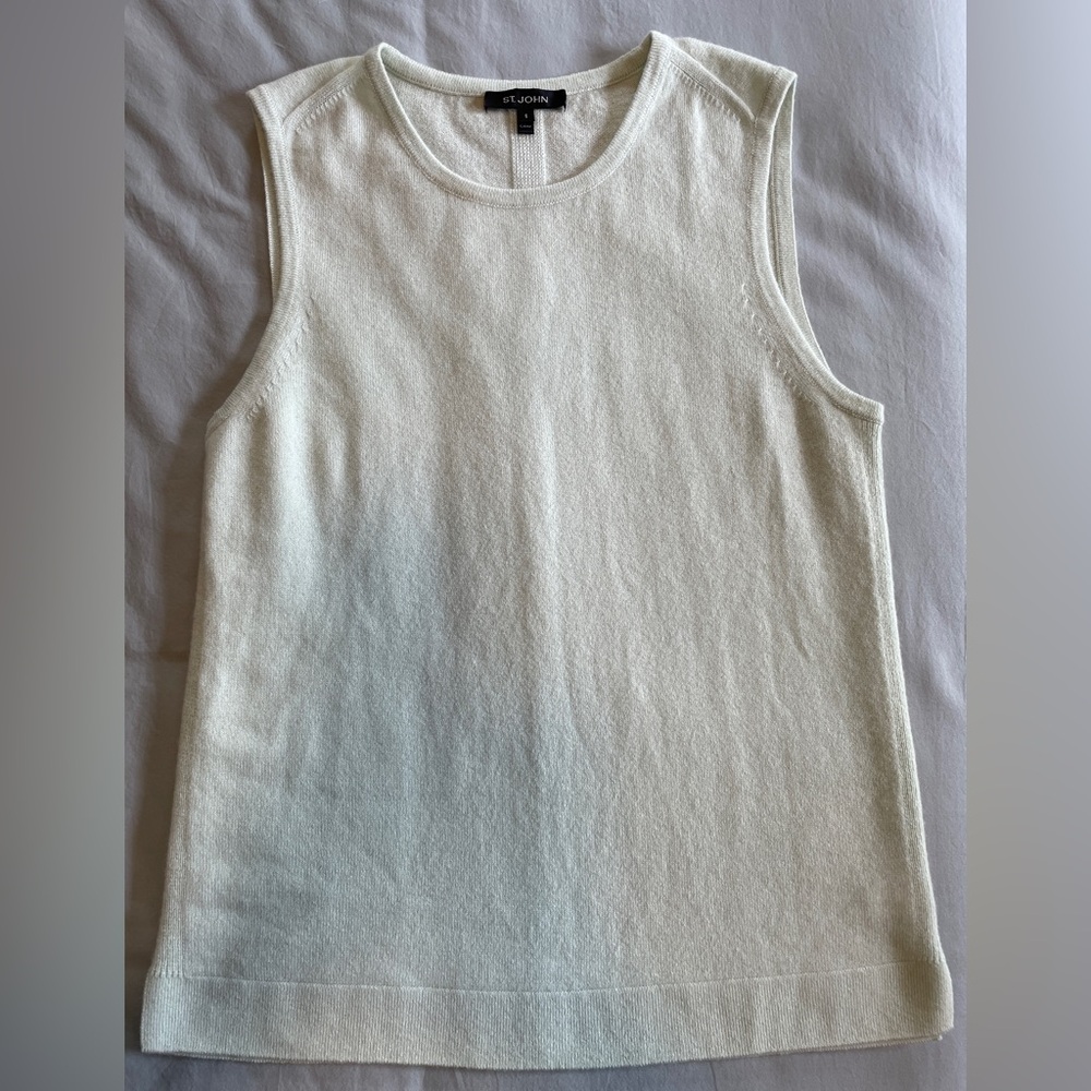 St. John Sleeveless Cashmere Sweater